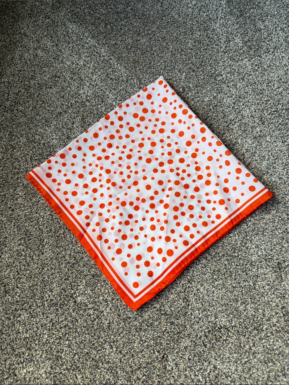 Vintage Nasharr Freres Orange Polka Dot Scarf